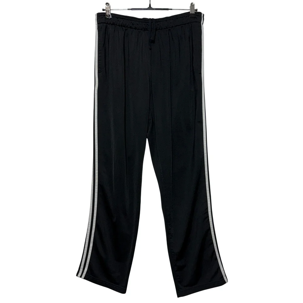 Adidas Pants Mens Large 32x33 Black Track 3-Stripe Athletic Training Joggers